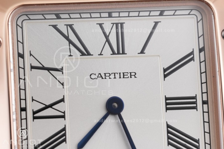 Santos Dumont 43.5mm SS/RG F1F Best Edition Silver Dial on Black Leather Strap Quartz