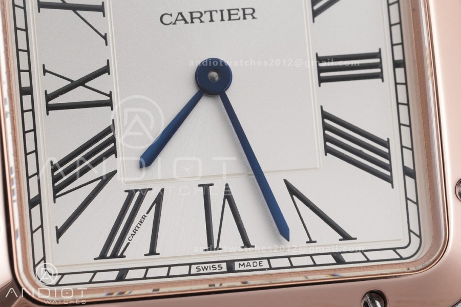 Santos Dumont 43.5mm SS/RG F1F Best Edition Silver Dial on Black Leather Strap Quartz