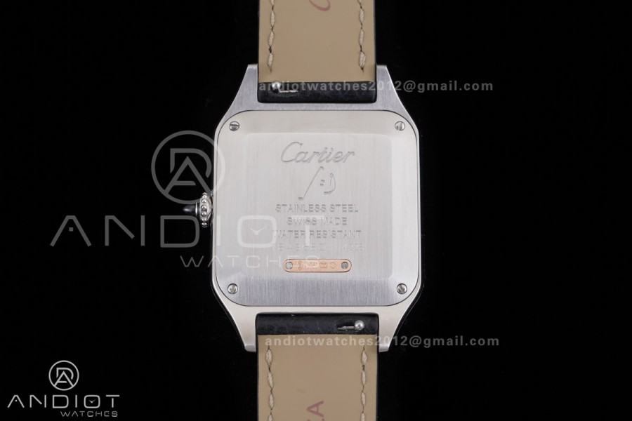 Santos Dumont 43.5mm SS/RG F1F Best Edition Silver Dial on Black Leather Strap Quartz