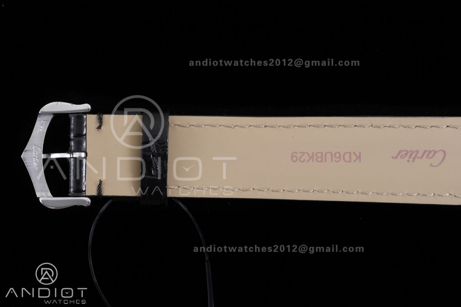 Santos Dumont 43.5mm SS/RG F1F Best Edition Silver Dial on Black Leather Strap Quartz