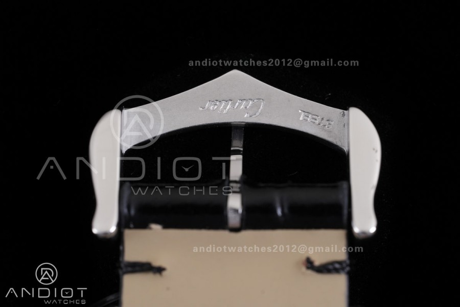 Santos Dumont 43.5mm SS/RG F1F Best Edition Silver Dial on Black Leather Strap Quartz