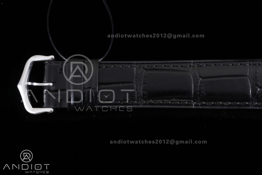 Santos Dumont 43.5mm SS F1F Best Edition Black Dial on Black Leather Strap Quartz