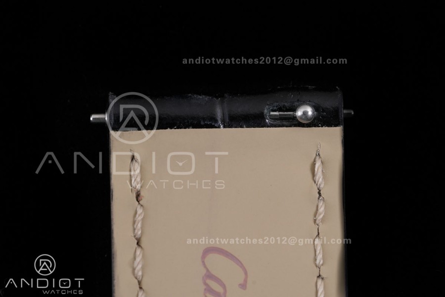 Santos Dumont 43.5mm SS F1F Best Edition Black Dial on Black Leather Strap Quartz