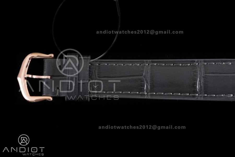 Santos Dumont 38mm RG F1F Best Edition Silver Dial on Black Leather Strap Quartz