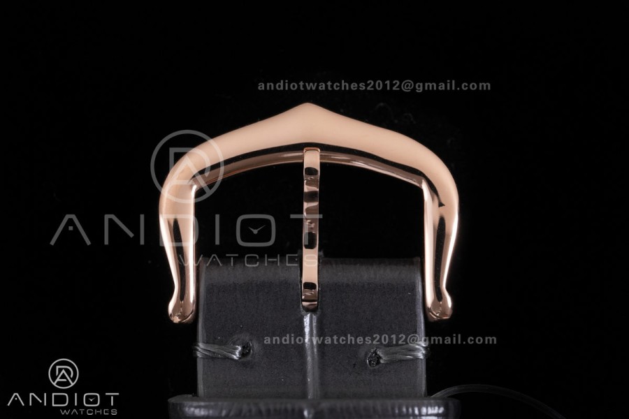 Santos Dumont 38mm RG F1F Best Edition Silver Dial on Black Leather Strap Quartz