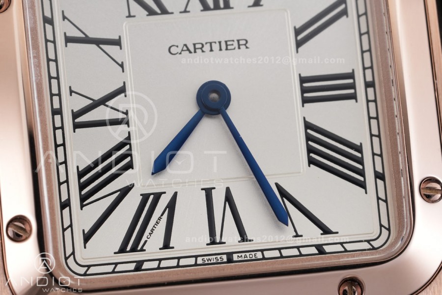 Santos Dumont 38mm RG F1F Best Edition Silver Dial on Black Leather Strap Quartz