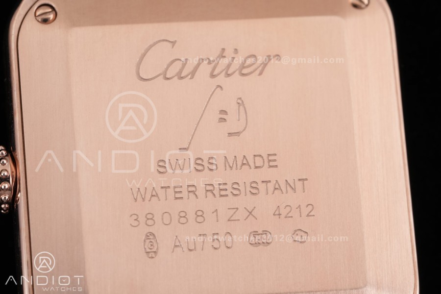 Santos Dumont 38mm RG F1F Best Edition Silver Dial on Black Leather Strap Quartz