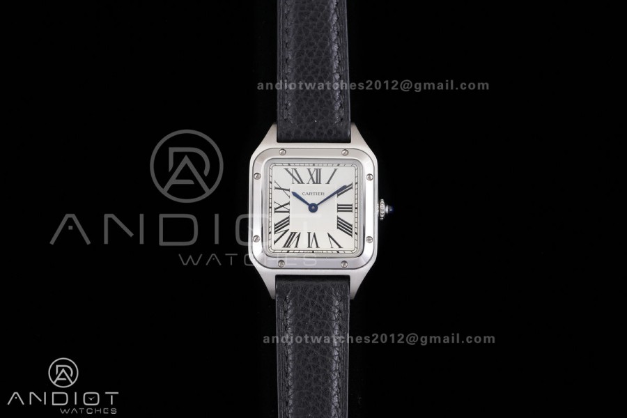 Santos Dumont 38mm SS F1F Best Edition Silver Dial on Black Leather Strap Quartz