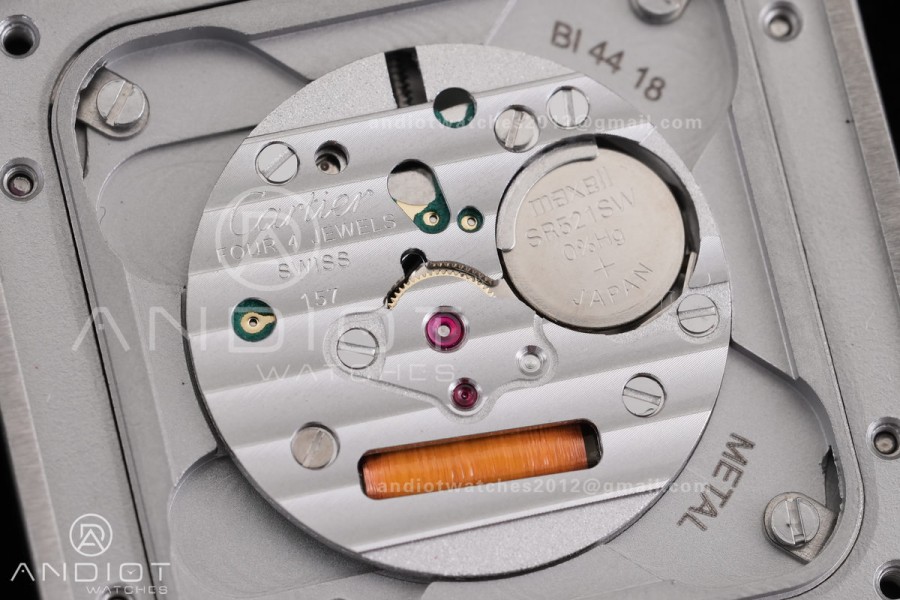 Santos Dumont 38mm SS F1F Best Edition Silver Dial on Black Leather Strap Quartz