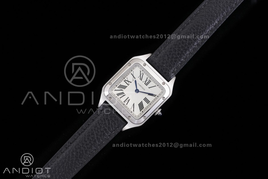 Santos Dumont 38mm SS F1F Best Edition Silver Dial on Black Leather Strap Quartz