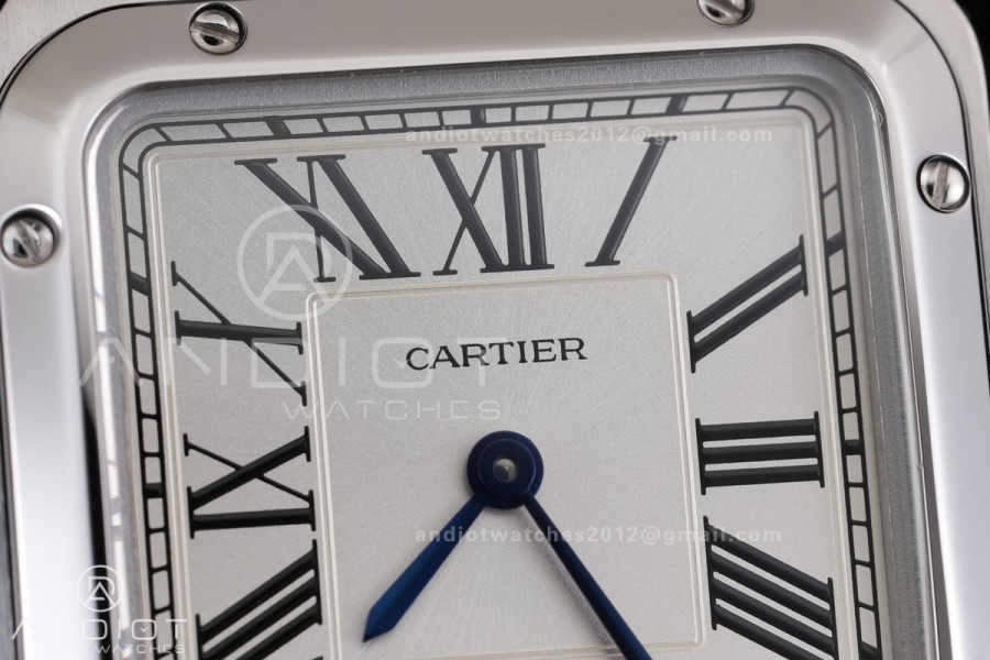 Santos Dumont 38mm SS F1F Best Edition Silver Dial on Black Leather Strap Quartz