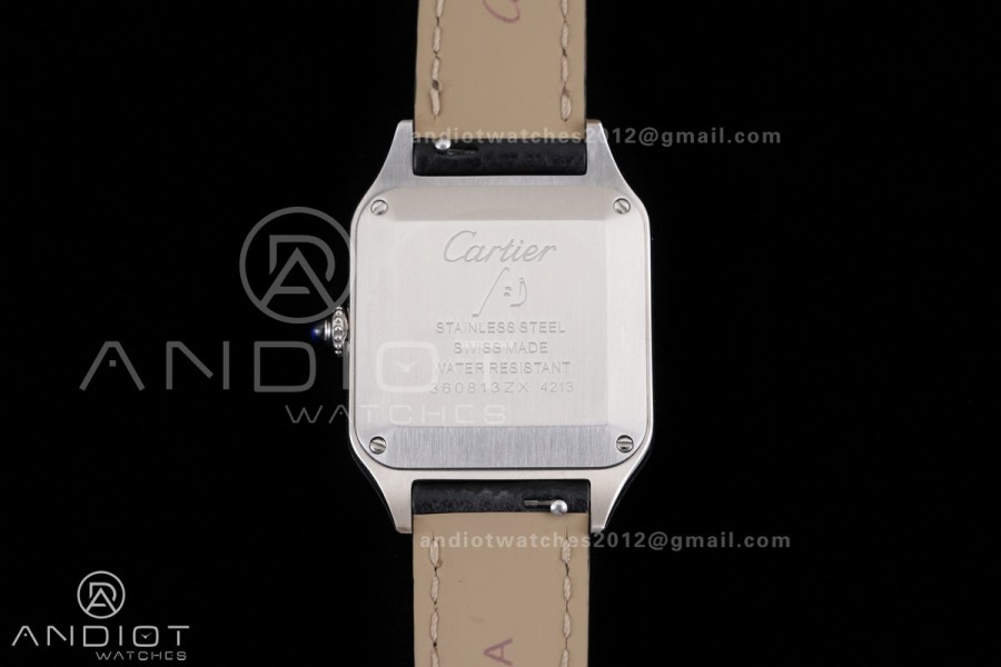 Santos Dumont 38mm SS F1F Best Edition Silver Dial on Black Leather Strap Quartz