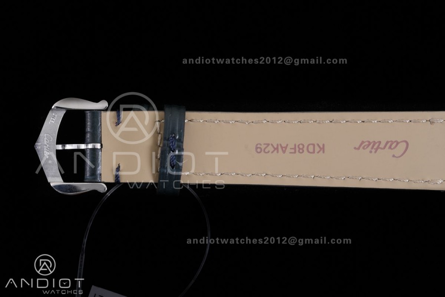 Santos Dumont 38mm SS F1F Best Edition Silver Dial on Blue Leather Strap Quartz