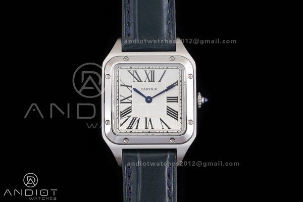 Santos Dumont 38mm SS F1F Best Edition Silver Dial on Blue Leather Strap Quartz