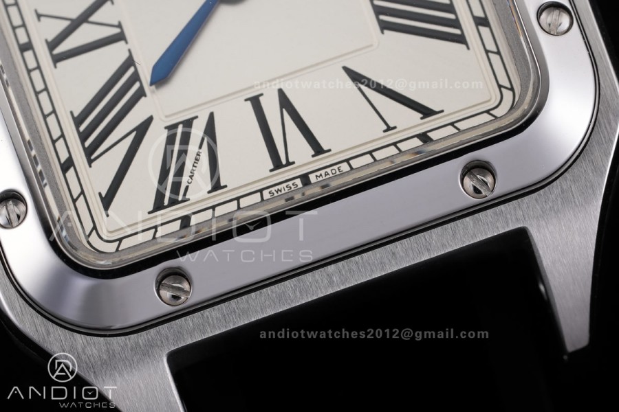 Santos Dumont 38mm SS F1F Best Edition Silver Dial on Blue Leather Strap Quartz