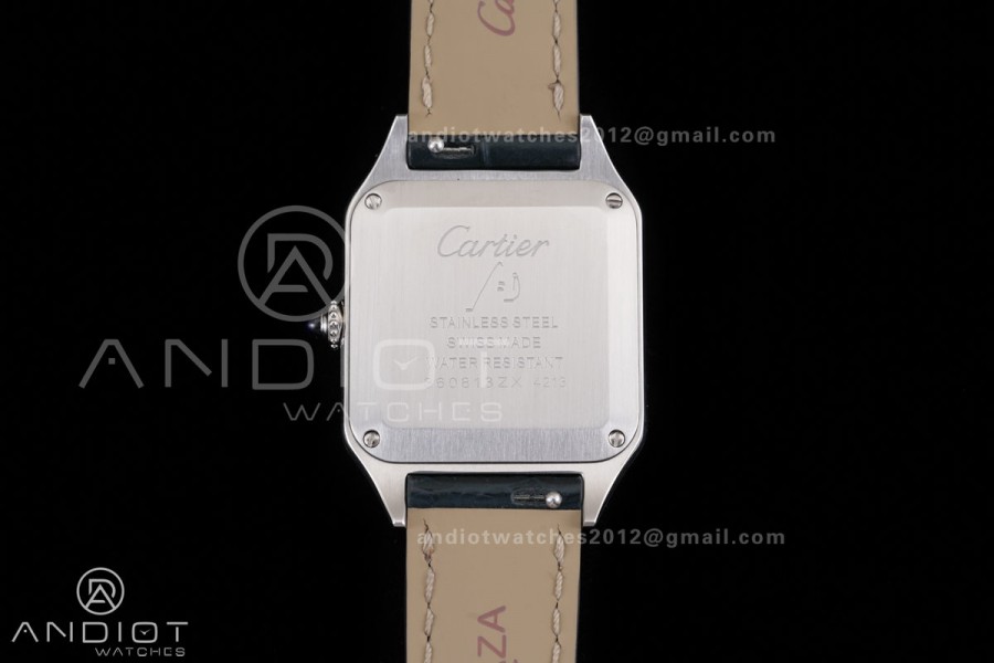 Santos Dumont 38mm SS F1F Best Edition Silver Dial on Blue Leather Strap Quartz