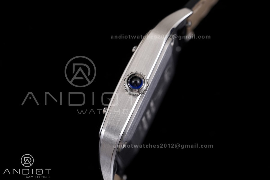 Santos Dumont 38mm SS F1F Best Edition Silver Dial on Blue Leather Strap Quartz