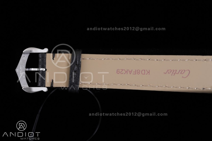 Santos Dumont 38mm SS/RG F1F Best Edition Silver Dial on Black Leather Strap Quartz