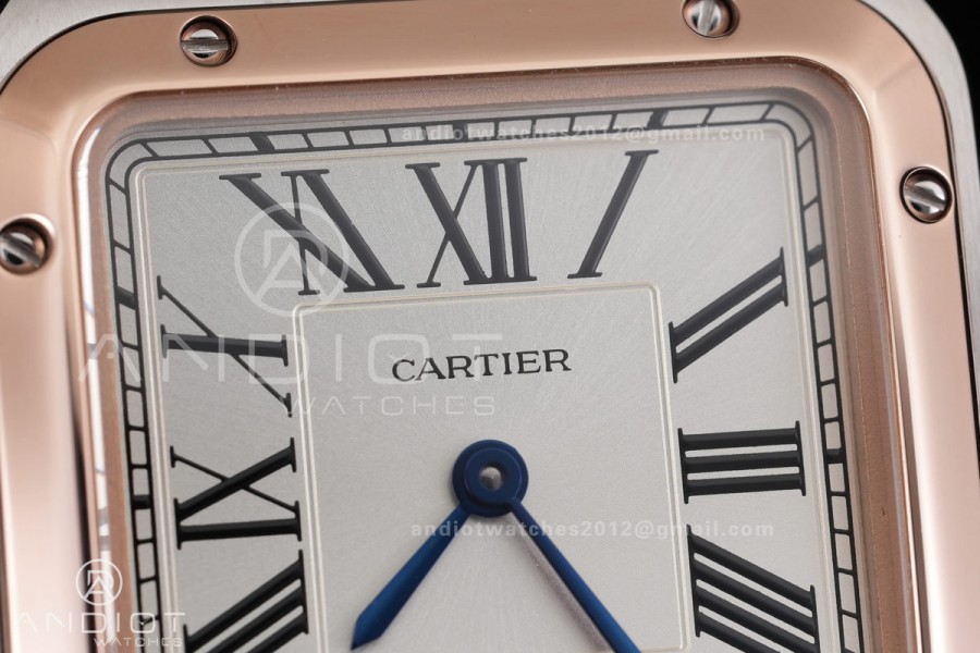 Santos Dumont 38mm SS/RG F1F Best Edition Silver Dial on Black Leather Strap Quartz