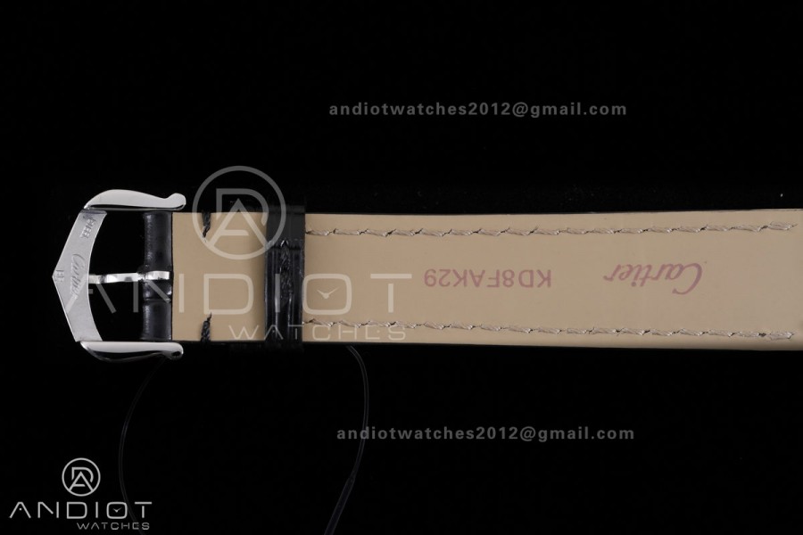 Santos Dumont 38mm SS/RG F1F Best Edition Silver Dial on Black Leather Strap Quartz