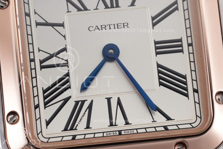 Santos Dumont 38mm SS/RG F1F Best Edition Silver Dial on Black Leather Strap Quartz