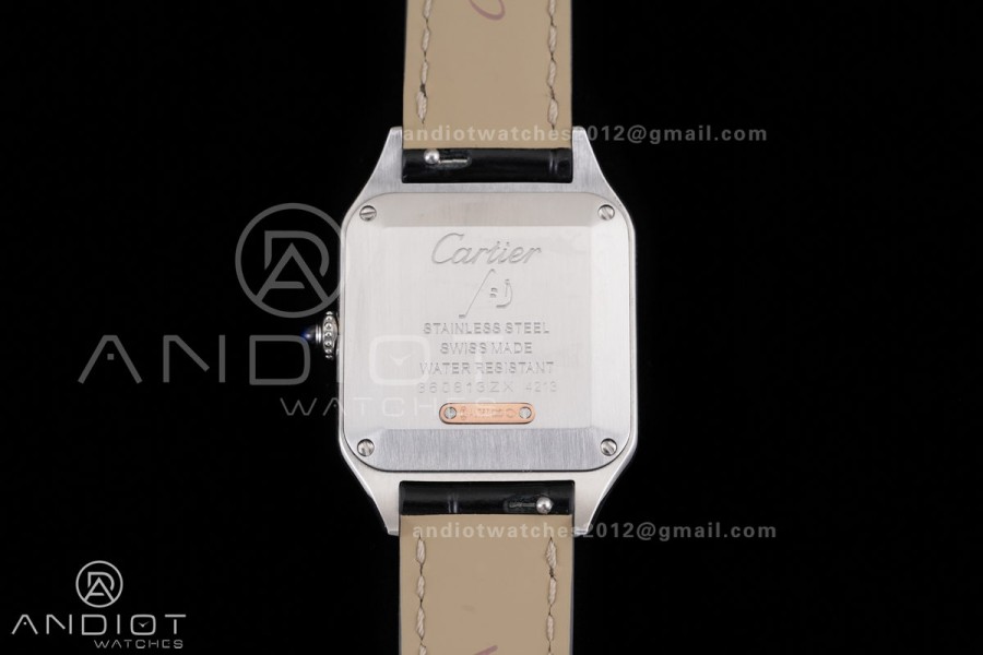 Santos Dumont 38mm SS/RG F1F Best Edition Silver Dial on Black Leather Strap Quartz