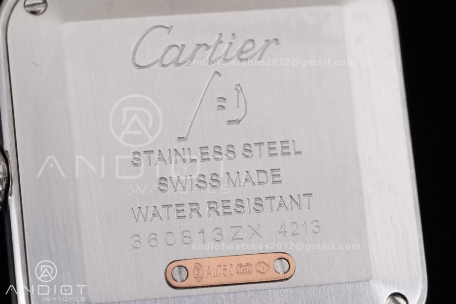 Santos Dumont 38mm SS/RG F1F Best Edition Silver Dial on Black Leather Strap Quartz