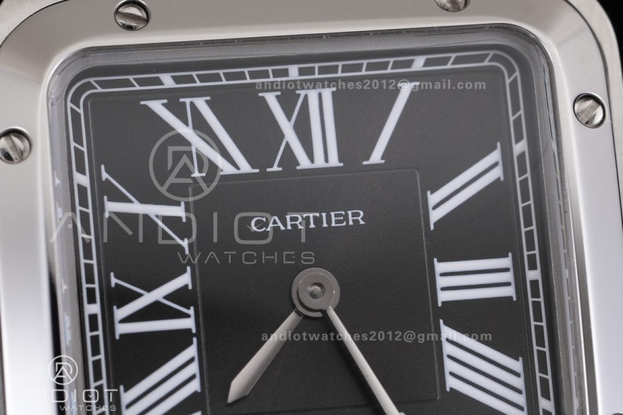 Santos Dumont 38mm SS F1F Best Edition Black Dial on Black Leather Strap Quartz