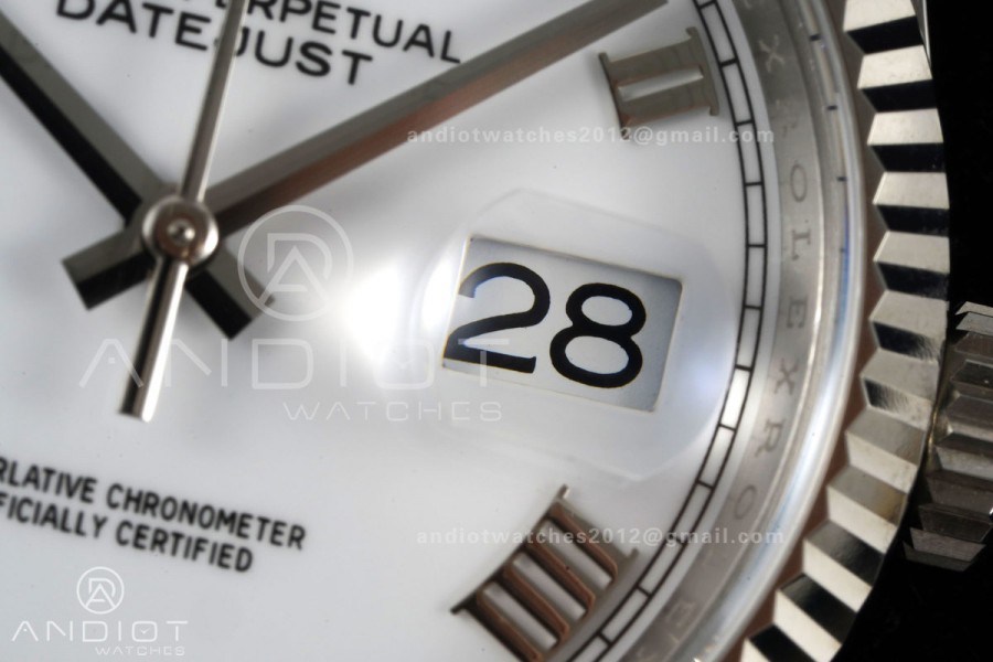 DateJust 36 SS 126234 ARF 1:1 Best Edition White Roman Dial on Oyster Bracelet DD3235