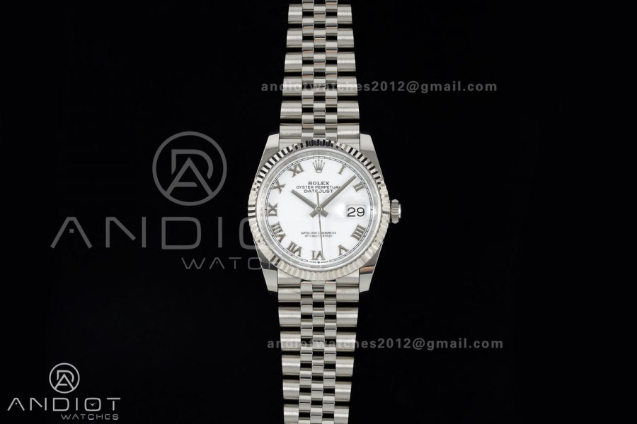 DateJust 36 SS 126234 ARF 1:1 Best Edition White Roman Dial on Jubilee Bracelet DD3235
