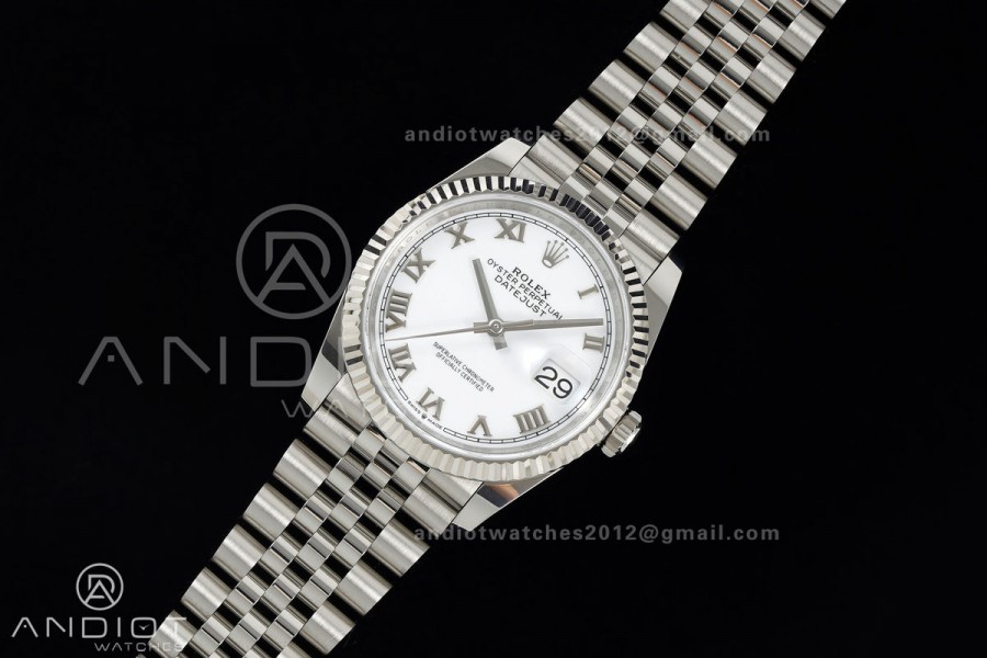 DateJust 36 SS 126234 ARF 1:1 Best Edition White Roman Dial on Jubilee Bracelet DD3235