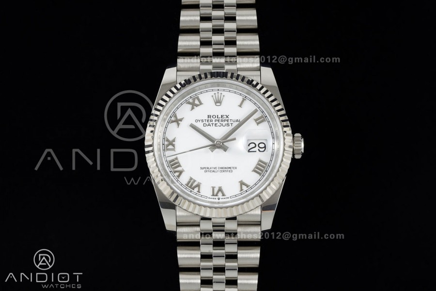 DateJust 36 SS 126234 ARF 1:1 Best Edition White Roman Dial on Jubilee Bracelet DD3235