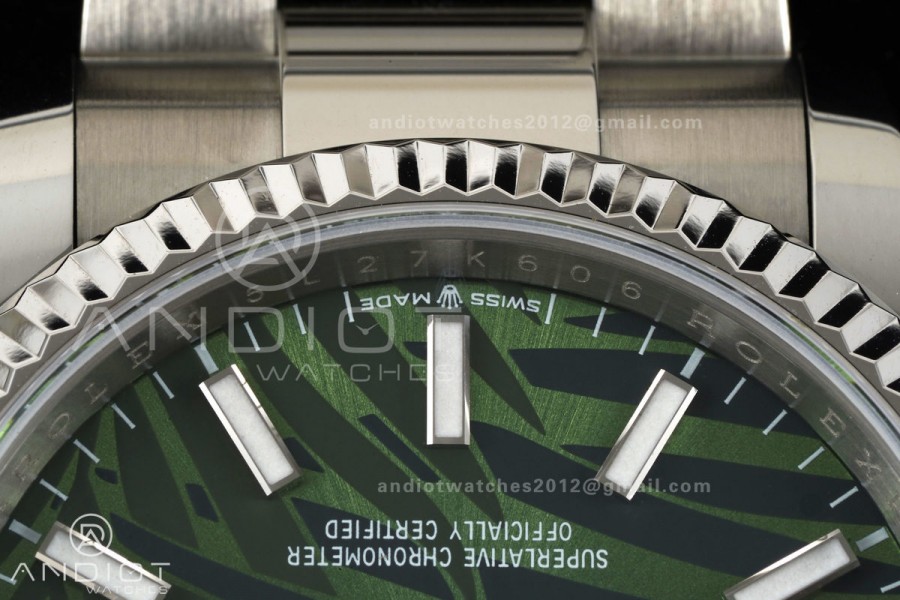 DateJust 36 SS 126234 ARF 1:1 Best Edition Green Leaves Stick Dial on Oyster Bracelet DD3235