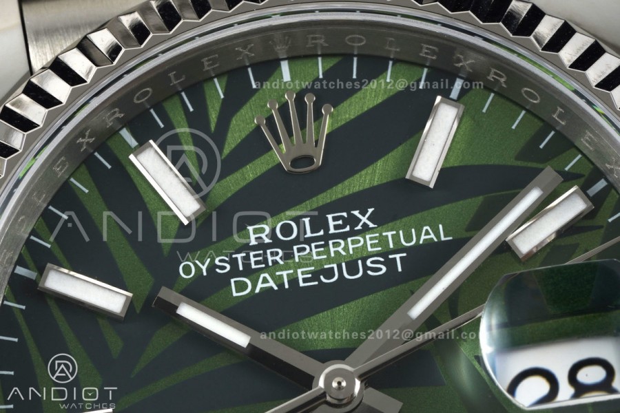DateJust 36 SS 126234 ARF 1:1 Best Edition Green Leaves Stick Dial on Jubilee Bracelet DD3235