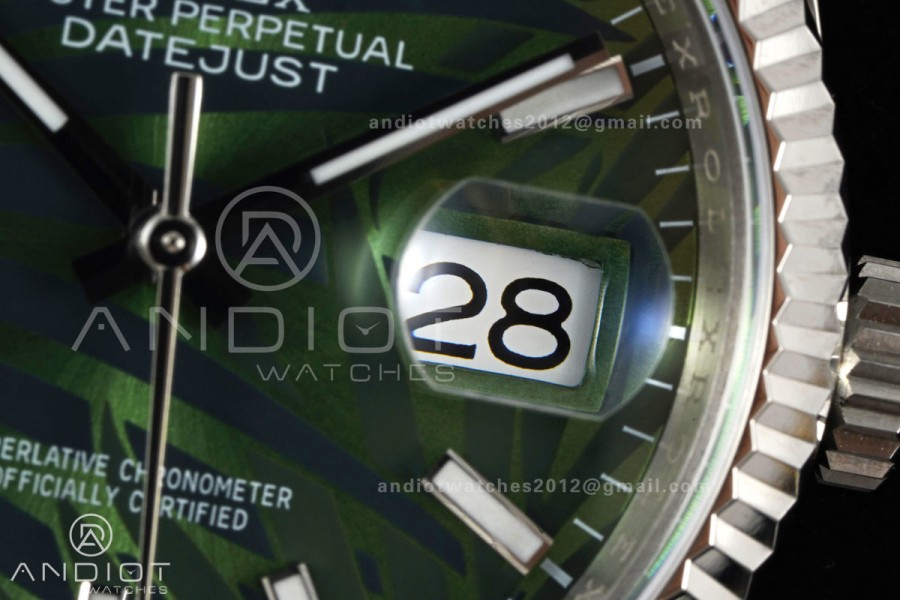 DateJust 36 SS 126234 ARF 1:1 Best Edition Green Leaves Stick Dial on Jubilee Bracelet DD3235