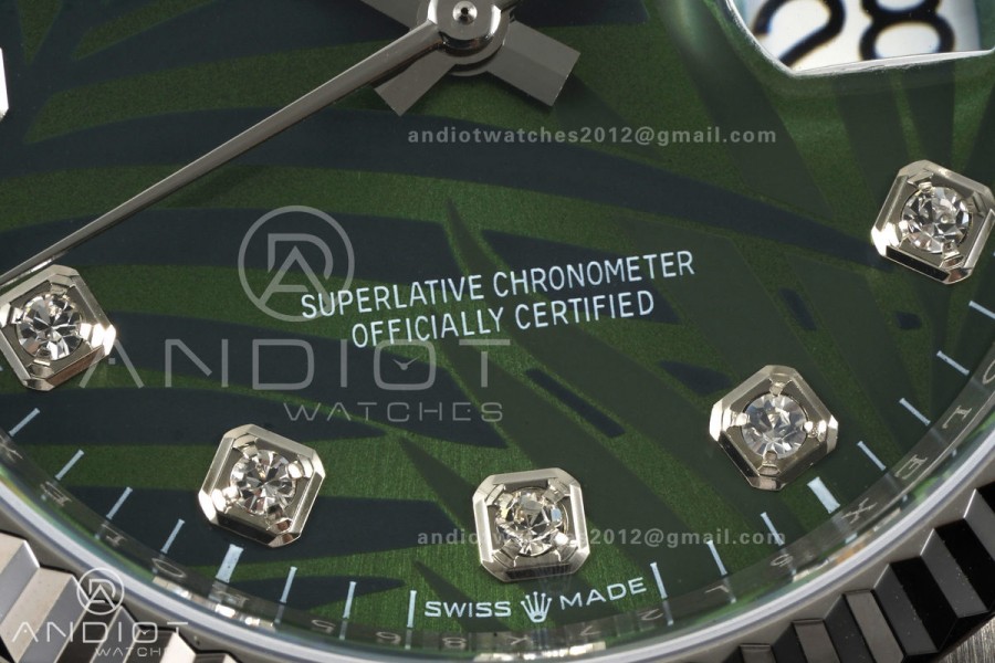 DateJust 36 SS 126234 ARF 1:1 Best Edition Green Leaves Diamonds Dial on Oyster Bracelet DD3235