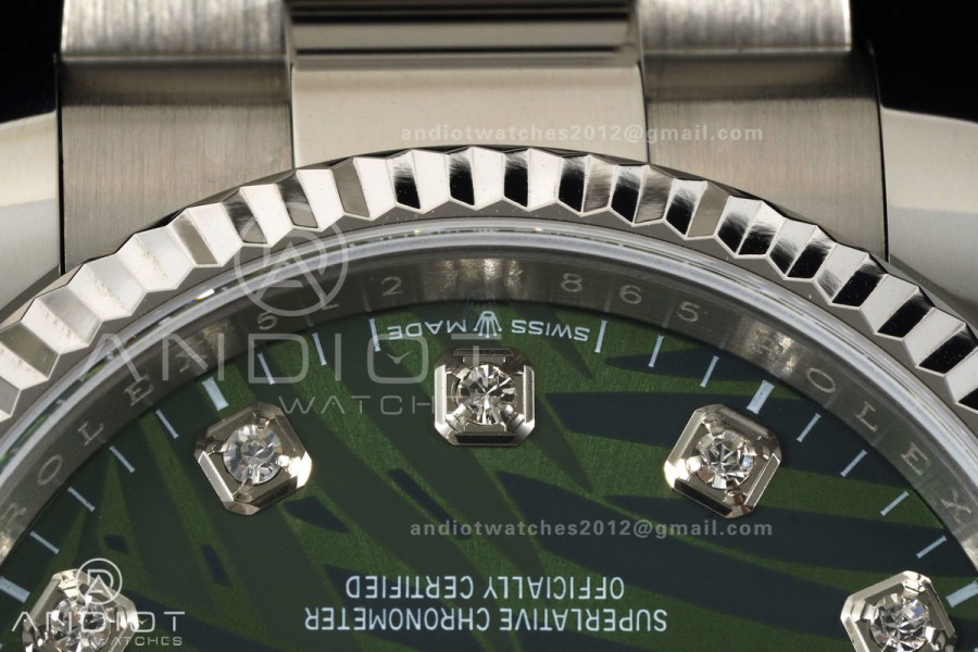 DateJust 36 SS 126234 ARF 1:1 Best Edition Green Leaves Diamonds Dial on Oyster Bracelet DD3235