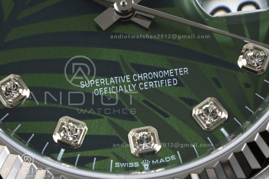 DateJust 36 SS 126234 ARF 1:1 Best Edition Green Leaves Diamonds Dial on Jubilee Bracelet DD3235