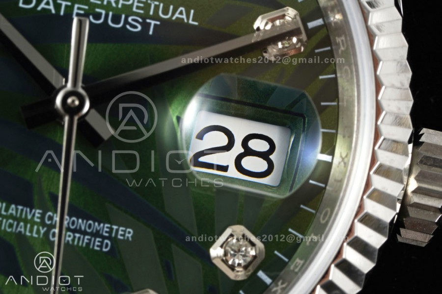DateJust 36 SS 126234 ARF 1:1 Best Edition Green Leaves Diamonds Dial on Jubilee Bracelet DD3235