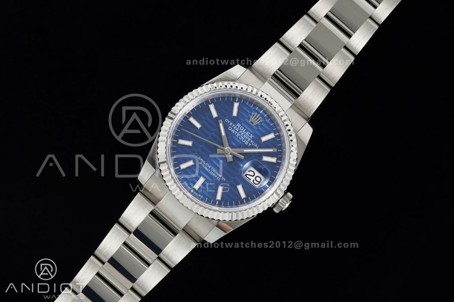 DateJust 36 SS 126234 ARF 1:1 Best Edition Blue Textured Stick Dial on Oyster Bracelet DD3235