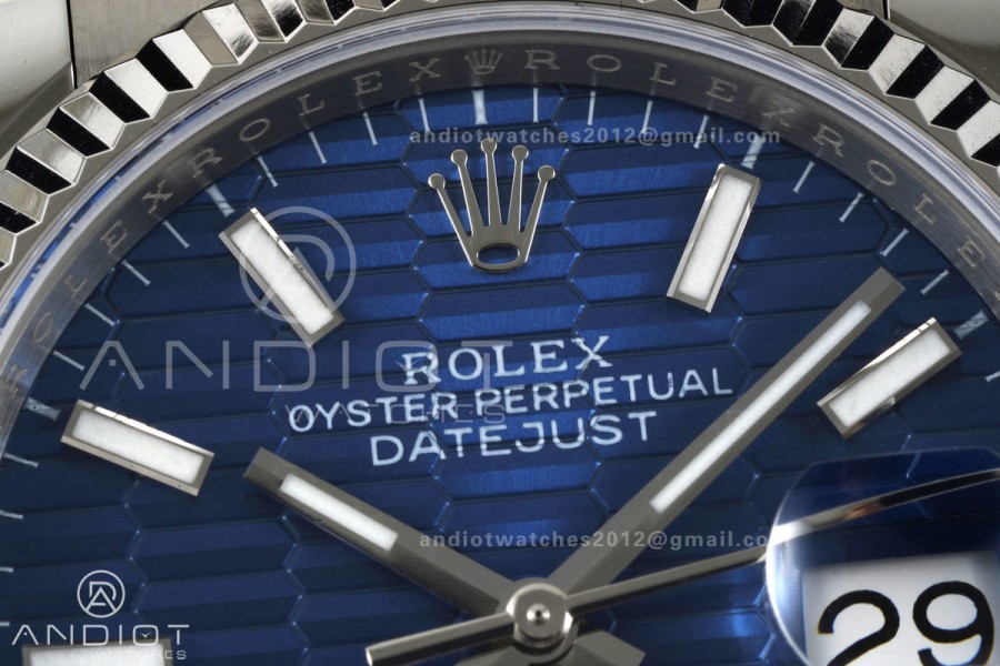 DateJust 36 SS 126234 ARF 1:1 Best Edition Blue Textured Stick Dial on Oyster Bracelet DD3235