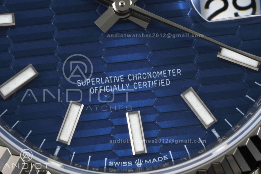 DateJust 36 SS 126234 ARF 1:1 Best Edition Blue Textured Stick Dial on Oyster Bracelet DD3235