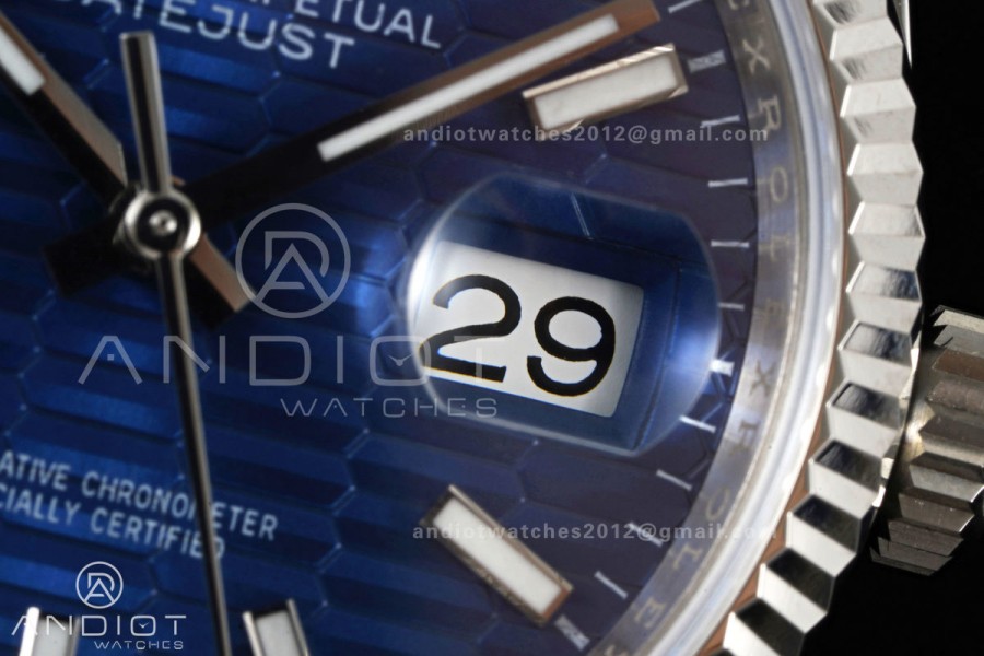DateJust 36 SS 126234 ARF 1:1 Best Edition Blue Textured Stick Dial on Oyster Bracelet DD3235