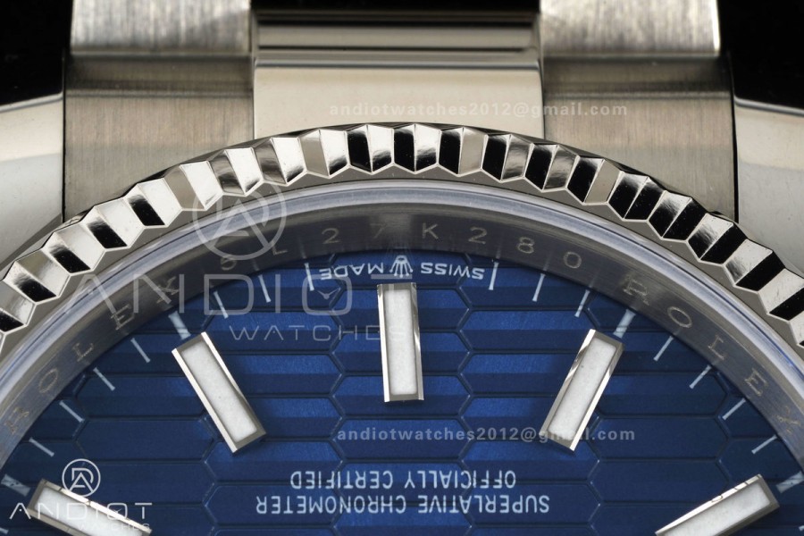 DateJust 36 SS 126234 ARF 1:1 Best Edition Blue Textured Stick Dial on Oyster Bracelet DD3235