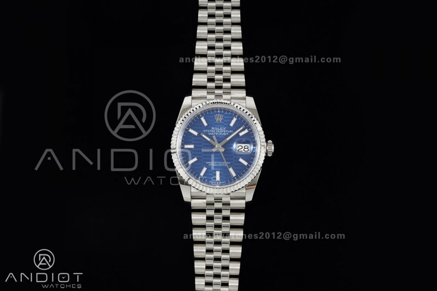DateJust 36 SS 126234 ARF 1:1 Best Edition Blue Textured Stick Dial on Jubilee Bracelet DD3235