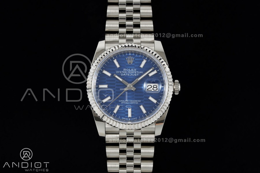 DateJust 36 SS 126234 ARF 1:1 Best Edition Blue Textured Stick Dial on Jubilee Bracelet DD3235