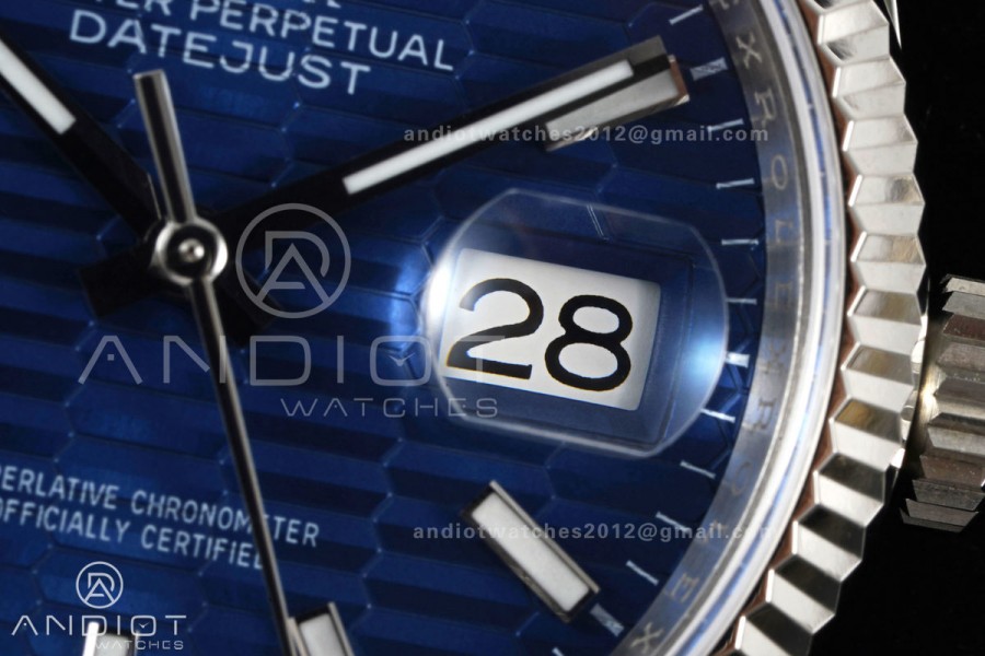 DateJust 36 SS 126234 ARF 1:1 Best Edition Blue Textured Stick Dial on Jubilee Bracelet DD3235
