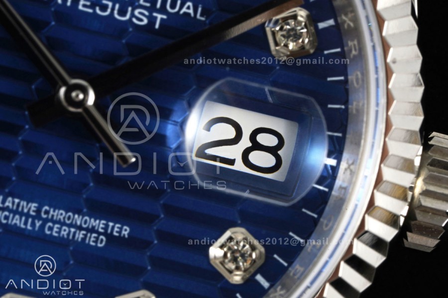 DateJust 36 SS 126234 ARF 1:1 Best Edition Blue Textured Diamonds Dial on Jubilee Bracelet DD3235