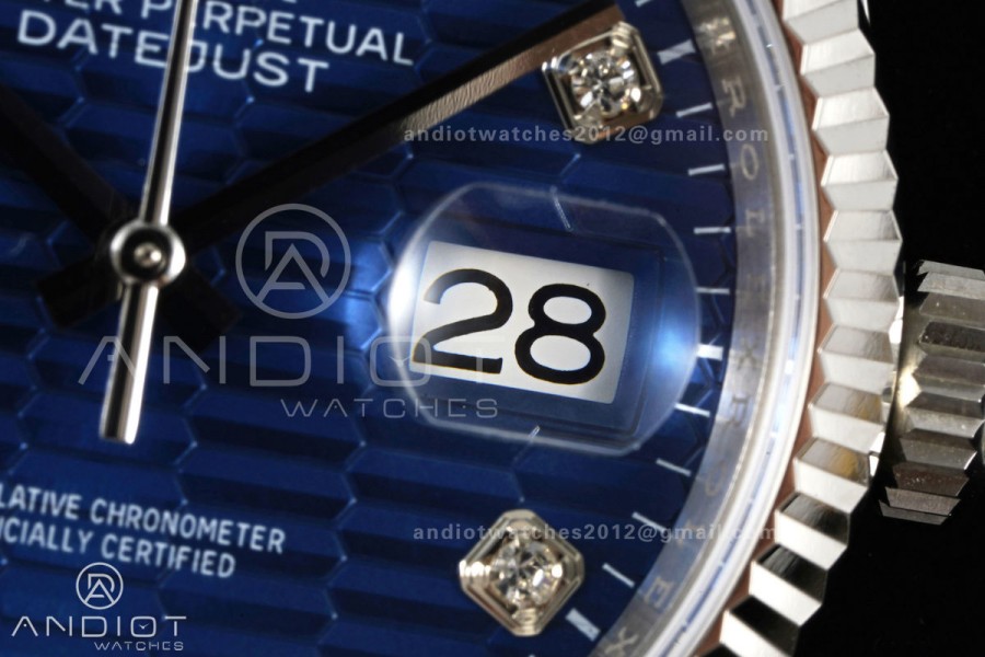 DateJust 36 SS 126234 ARF 1:1 Best Edition Blue Textured Diamonds Dial on Oyster Bracelet DD3235