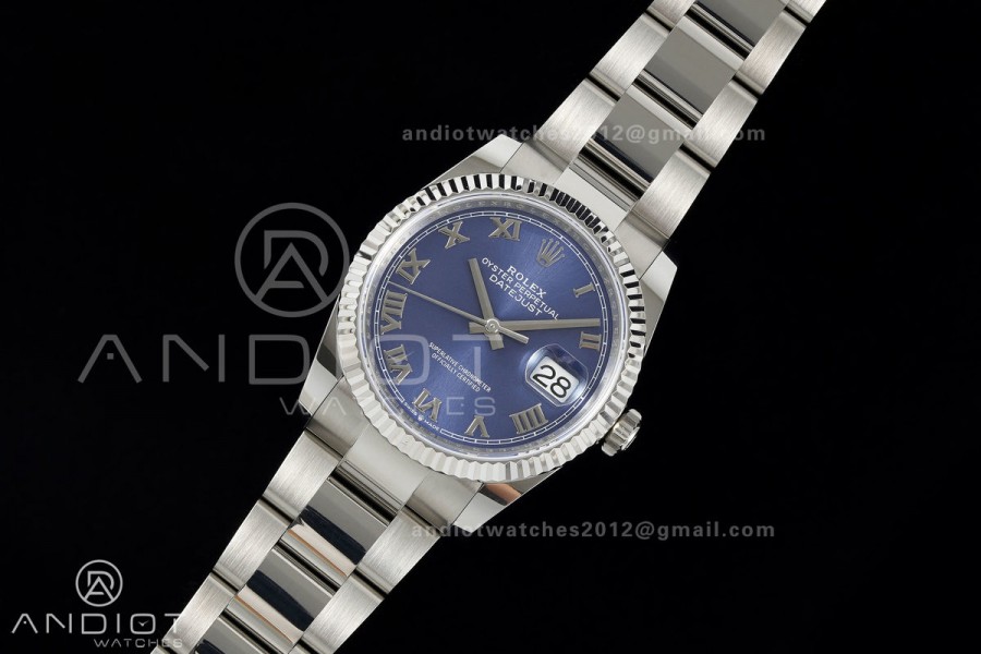 DateJust 36 SS 126234 ARF 1:1 Best Edition Blue Roman Dial on Oyster Bracelet DD3235